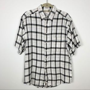 Metropolitan Lord & Taylor Linen Plaid Button Up Shirt